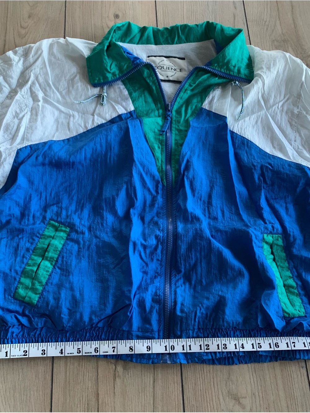 Vintage Colorblock Varsity Jacket | mid season coat | 80s 90s unisex sporty - Picture 7 of 9